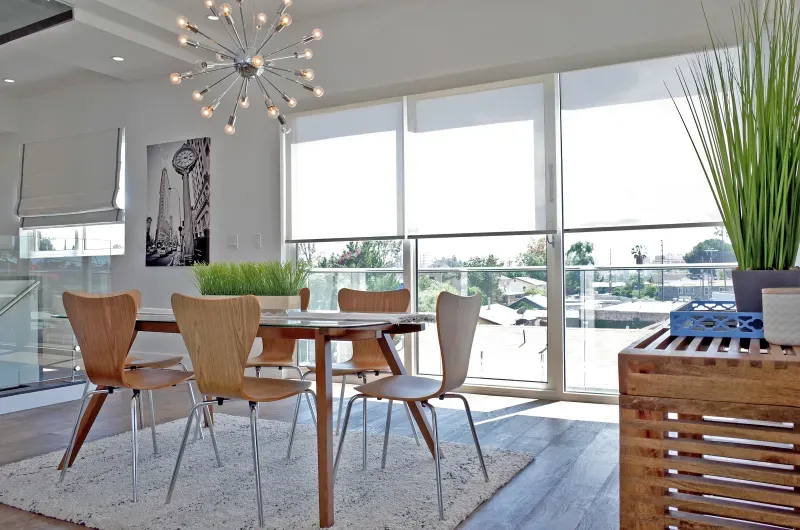 Custom roller shades installation in Southern California - Natural – Roller Shade Wide Detail